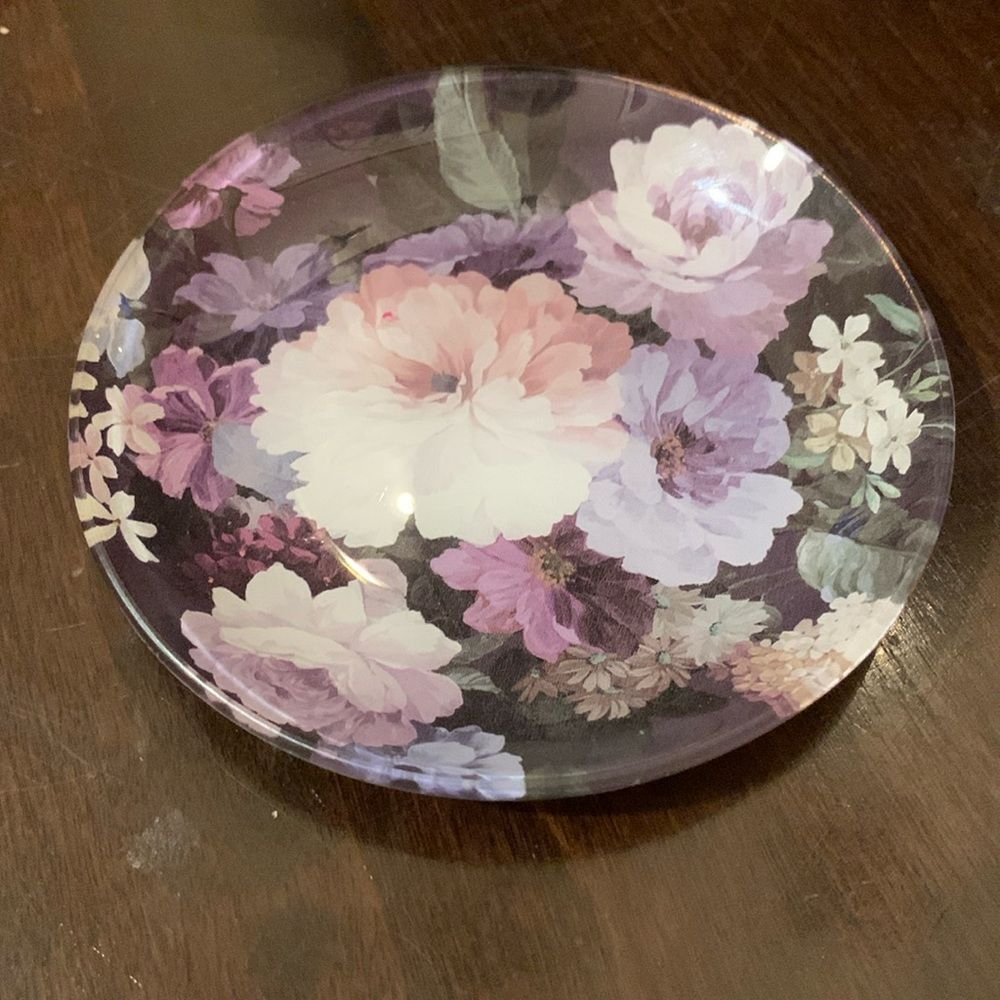Purple Floral trinket Tray